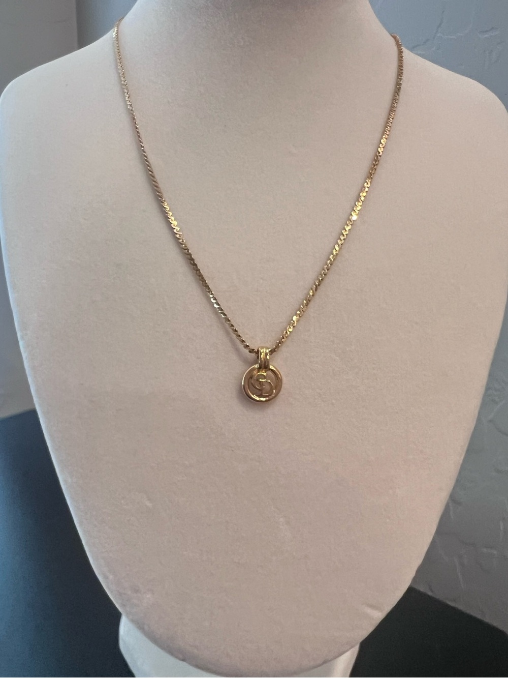 Dior Gold Circular Pendant Necklace